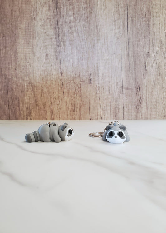 Raccoon Flexible 3D Printed Keychain