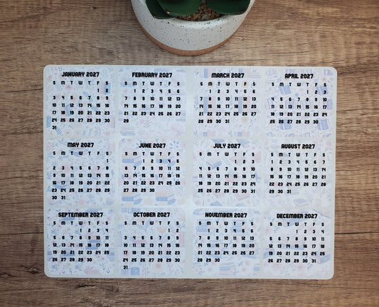 Mini Calendar Stickers with Books - Style C