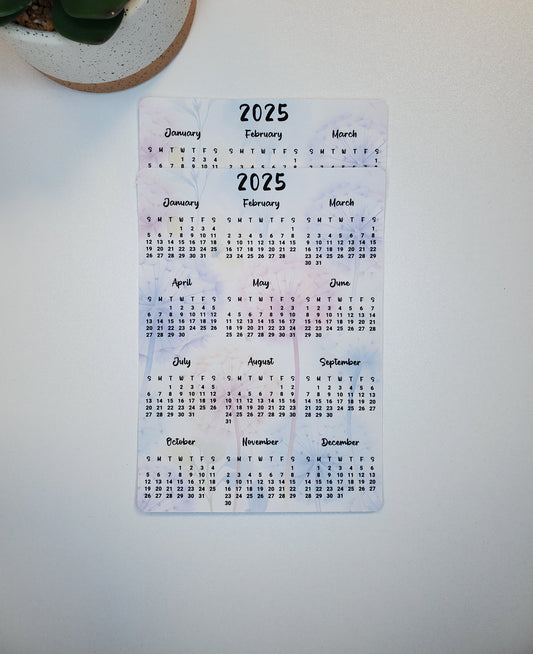 Year At A Glance Calendar Sticker Dandelion Design