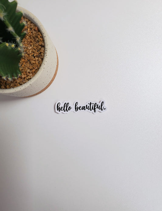 Hello Beautiful Text Sticker