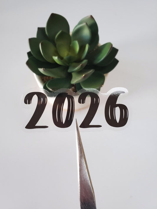 Year Clear Vinyl Text Sticker