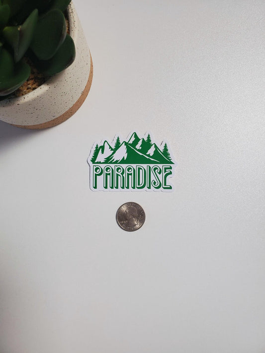 Mountain Paradise Vinyl Sticker