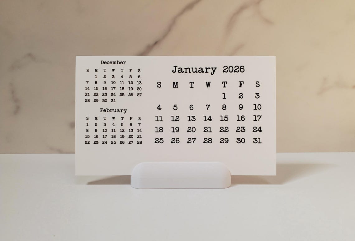 Small Desk Calendar 3 Months Design