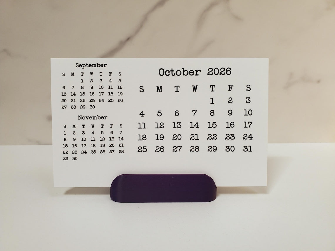 Small Desk Calendar 3 Months Design