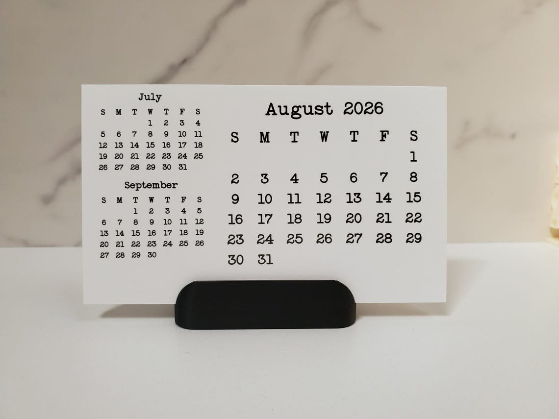 Small Desk Calendar 3 Months Design