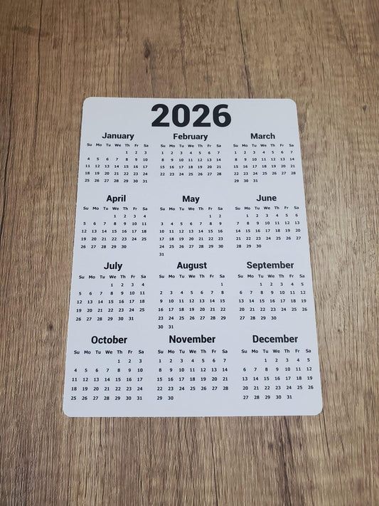 Year At A Glance Calendar Sticker - Minimalist Bold Design