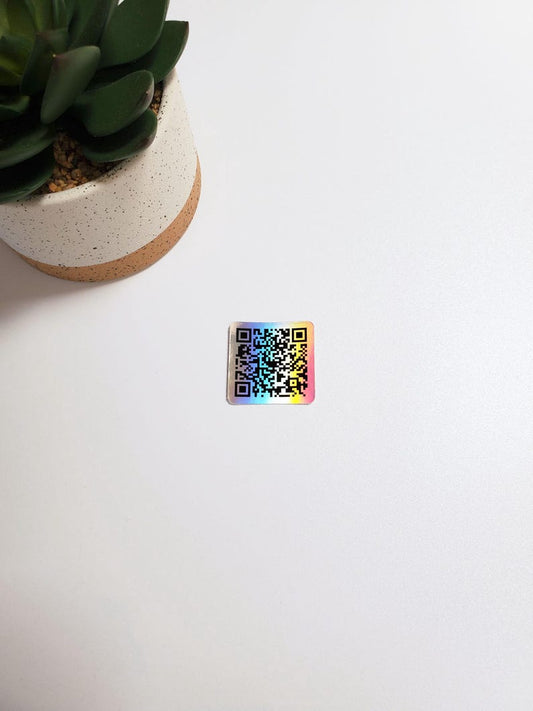 Holographic QR Code Square Stickers