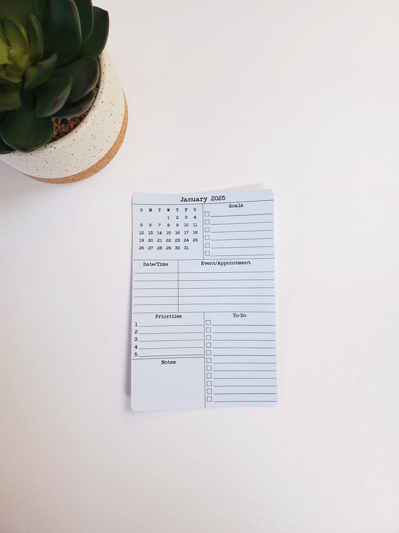 Month At A Glance Calendar Stickers 4" x 6"