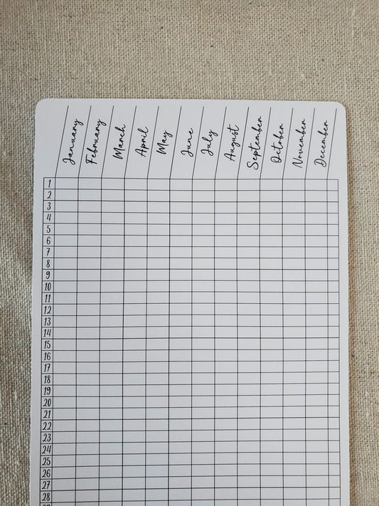 Twelve Month Habit Tracker Sticker