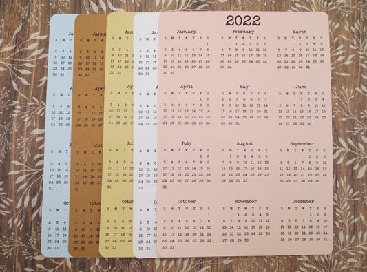 Year At A Glance Calendar Sticker - B5