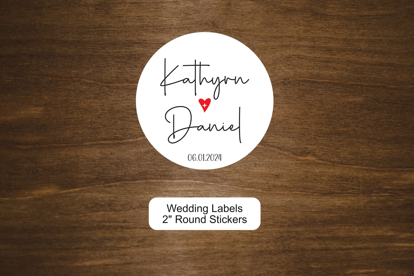 Wedding Labels 2" Round Stickers - Style A