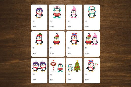 Christmas Gift Tags l Holiday Gift Stickers l Dinosaur, Llama, Animals, Sloth, Penguin Gift Recipient Labels