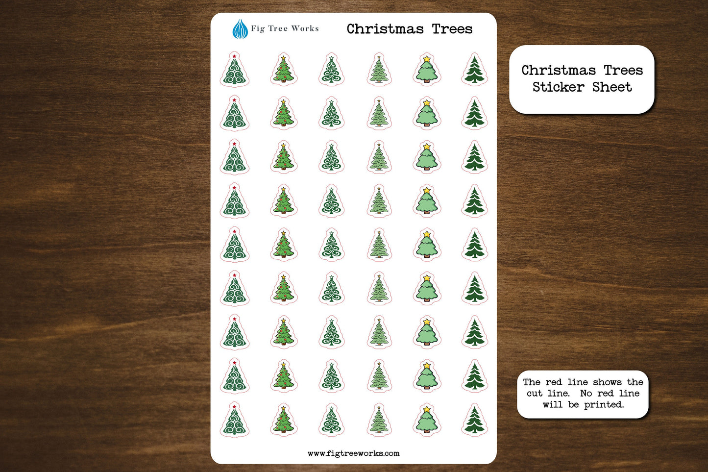 Christmas Trees Sticker Sheet