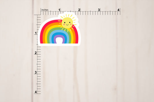 Rainbow and Sun Vinyl Sticker