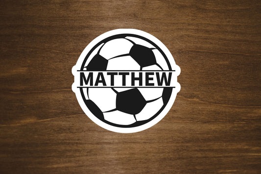 Custom Name Soccer Ball Sticker