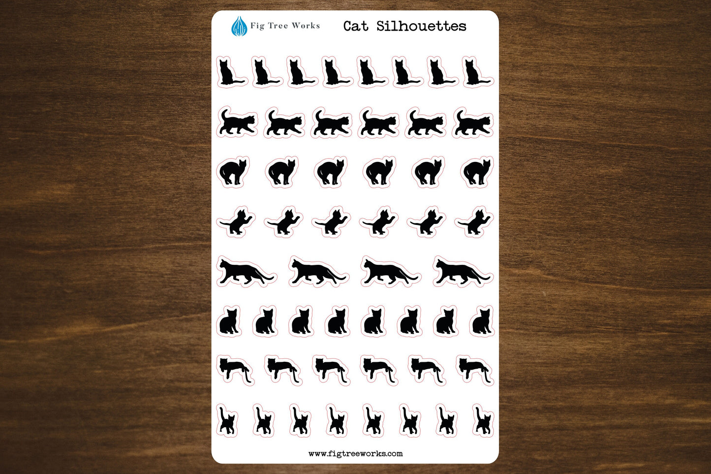 Cat Silhouettes Sticker Sheet