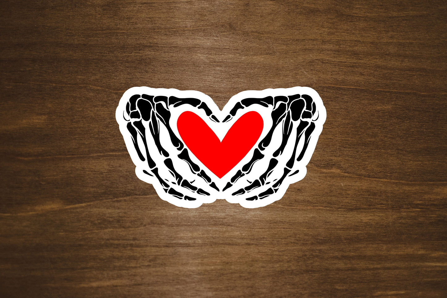 Skeleton Hands With Heart Sticker