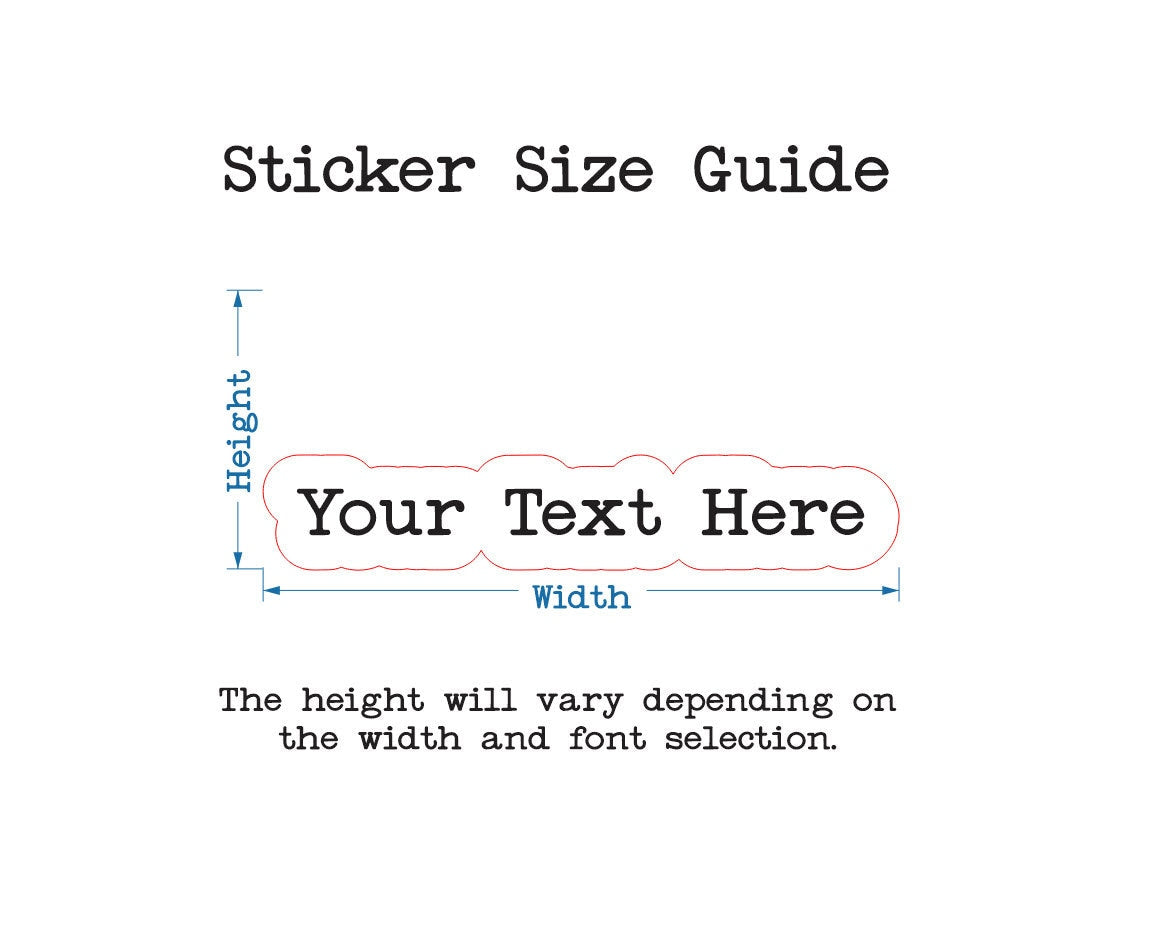Clear Custom Text Sticker