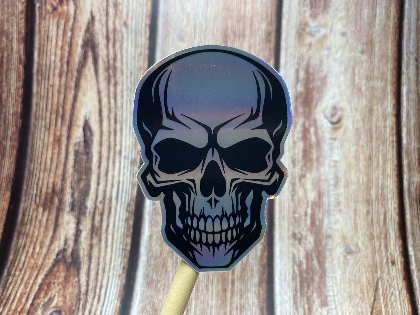 Skull Holographic Vinyl Sticker