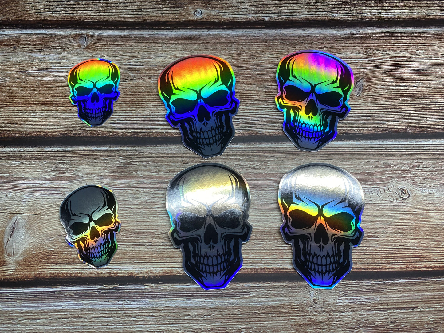Skull Holographic Vinyl Sticker