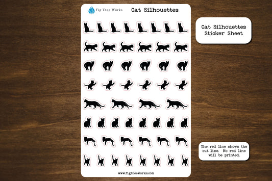 Cat Silhouettes Sticker Sheet