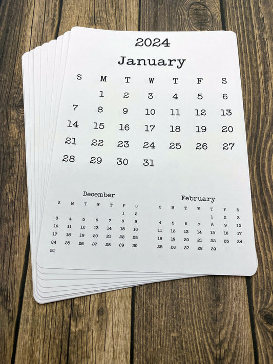 Large Calendar Stickers - 3 Month Design