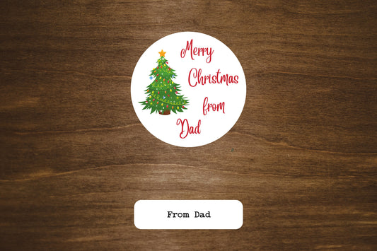 Minimalist Merry Christmas Round Stickers