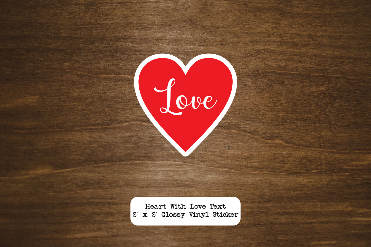 Heart With Love Text Vinyl Sticker