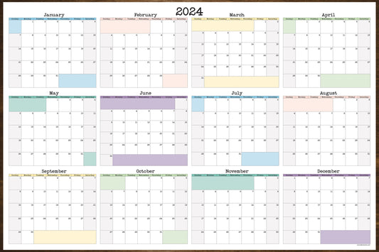 Large Wall Calendar Annual Planner