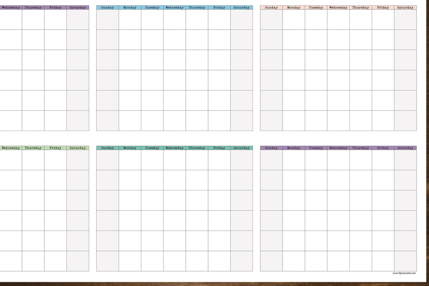 Large Undated Wall Calendar Annual Planner