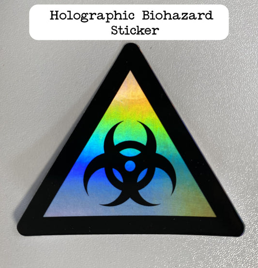 Biohazard Warning Holographic Vinyl Sticker