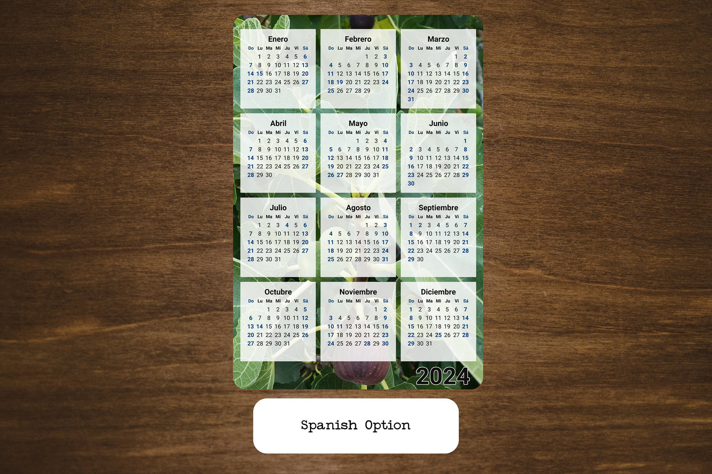 Fig Tree Photo Calendar Magnet 4" x 6"