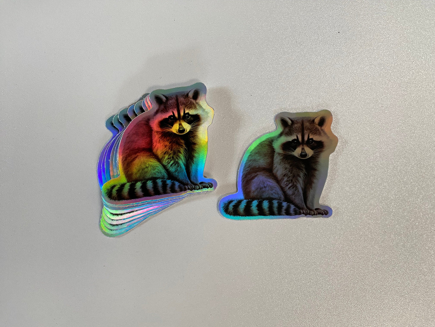 Raccoon Holographic Vinyl Sticker