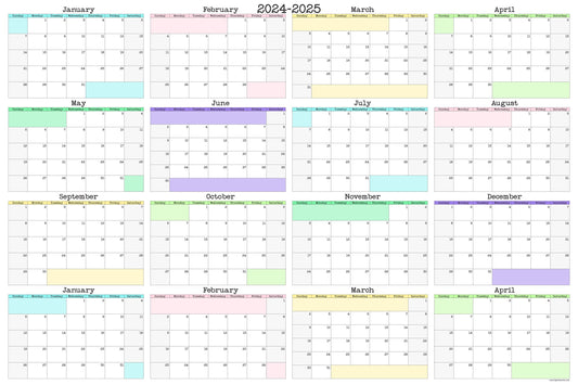 Large 16-Month Wall Calendar