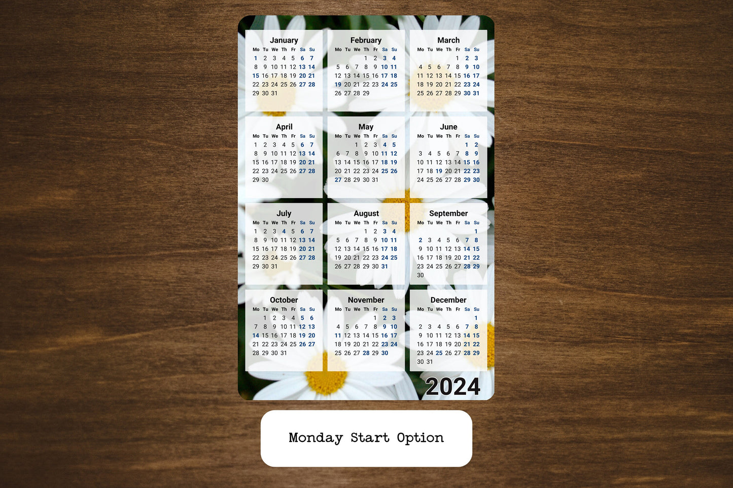 Flowers Photo Calendar Magnet 4" x 6"