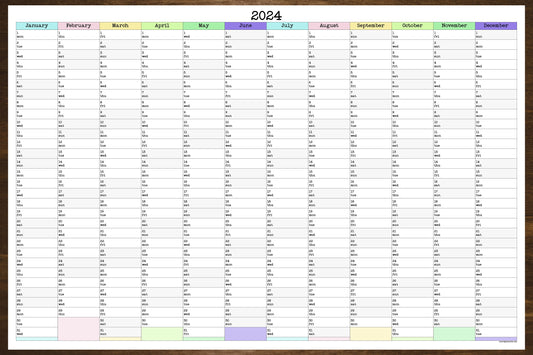 Large Wall Calendar Top Down Months