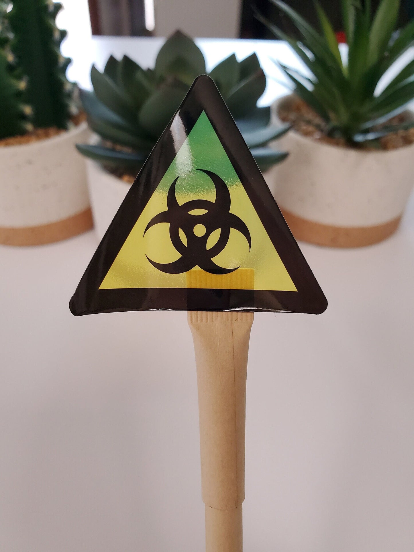 Biohazard Warning Clear Vinyl Sticker