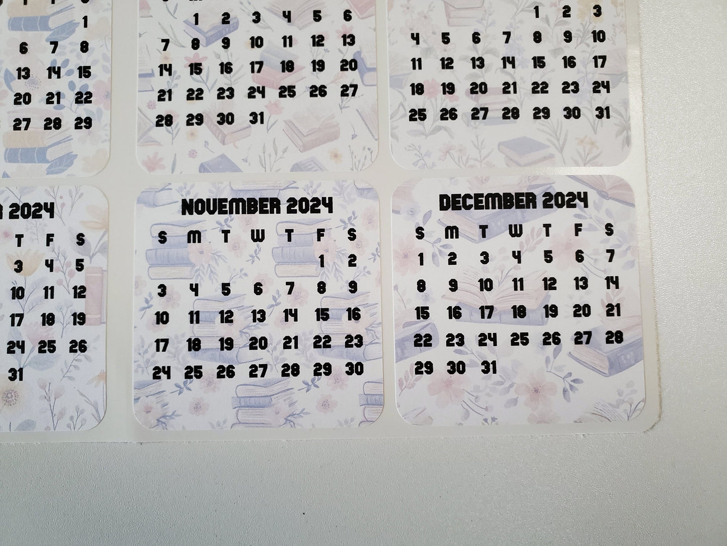 Mini Calendar Stickers with Books - Style C