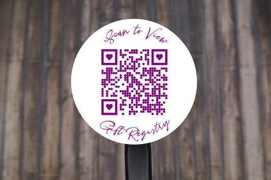 Gift Registry QR Code Custom Stickers
