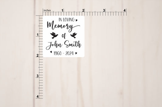 Custom Memorial Stickers - In Loving Memory