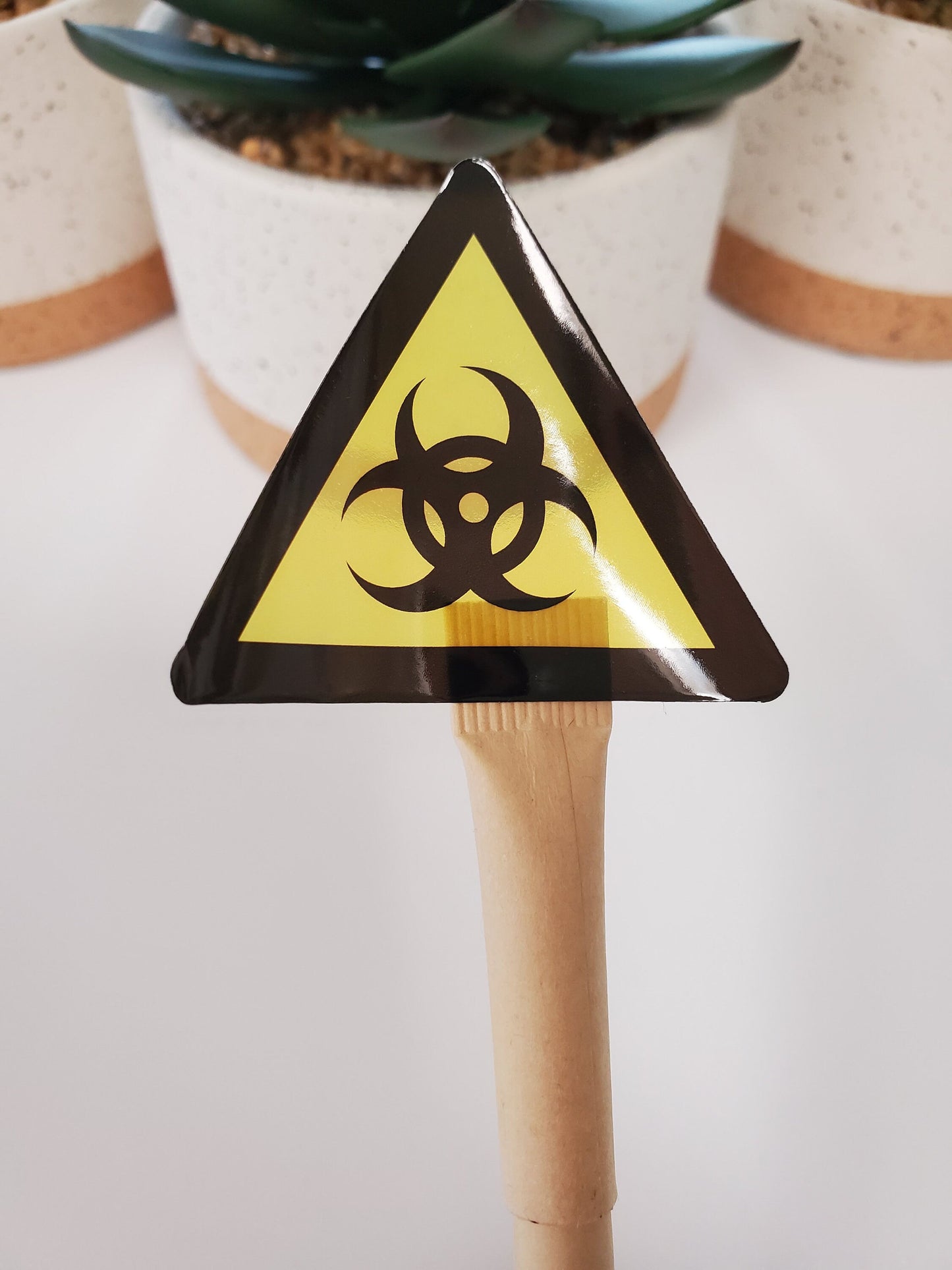 Biohazard Warning Clear Vinyl Sticker