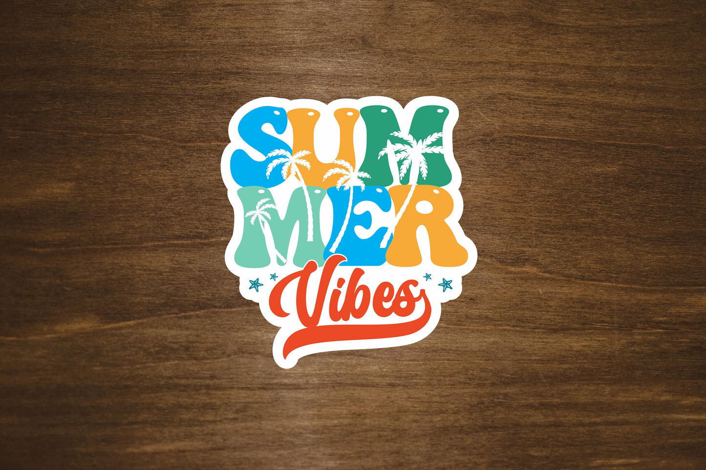 Retro Summer Vibes Vinyl Sticker