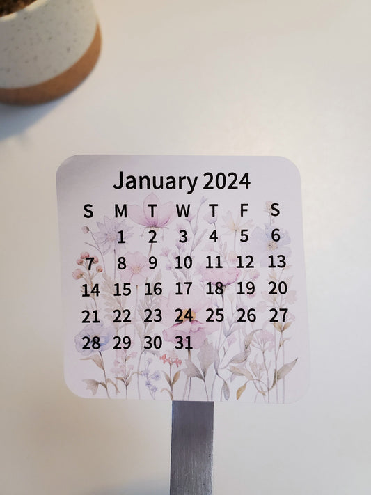 Mini Calendar Stickers with Flowers - Style B