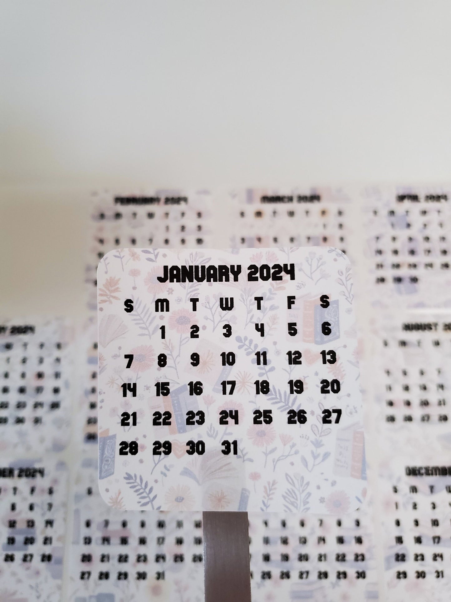 Mini Calendar Stickers with Books - Style C