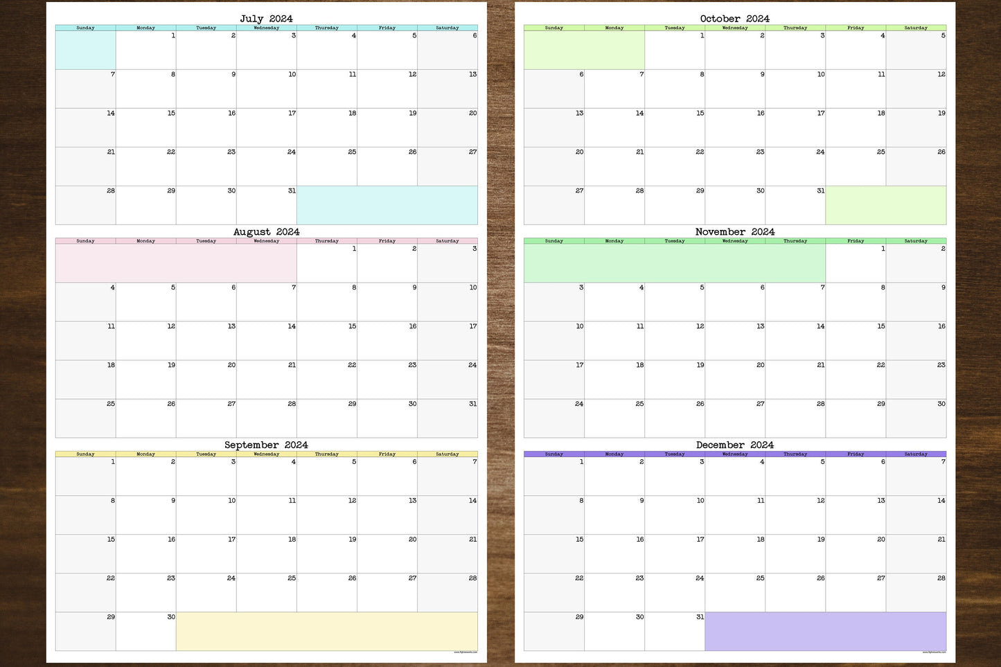 Large Quarterly Wall Calendar With Three Months