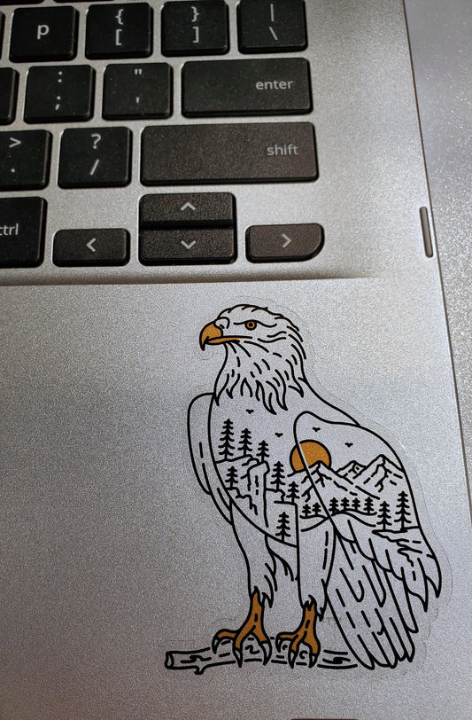 Bald Eagle Clear Vinyl Sticker