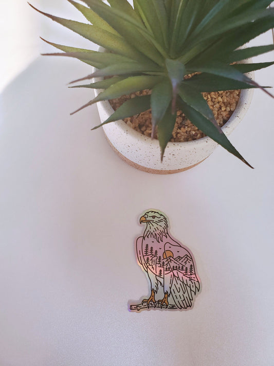 Bald Eagle Holographic Vinyl Sticker