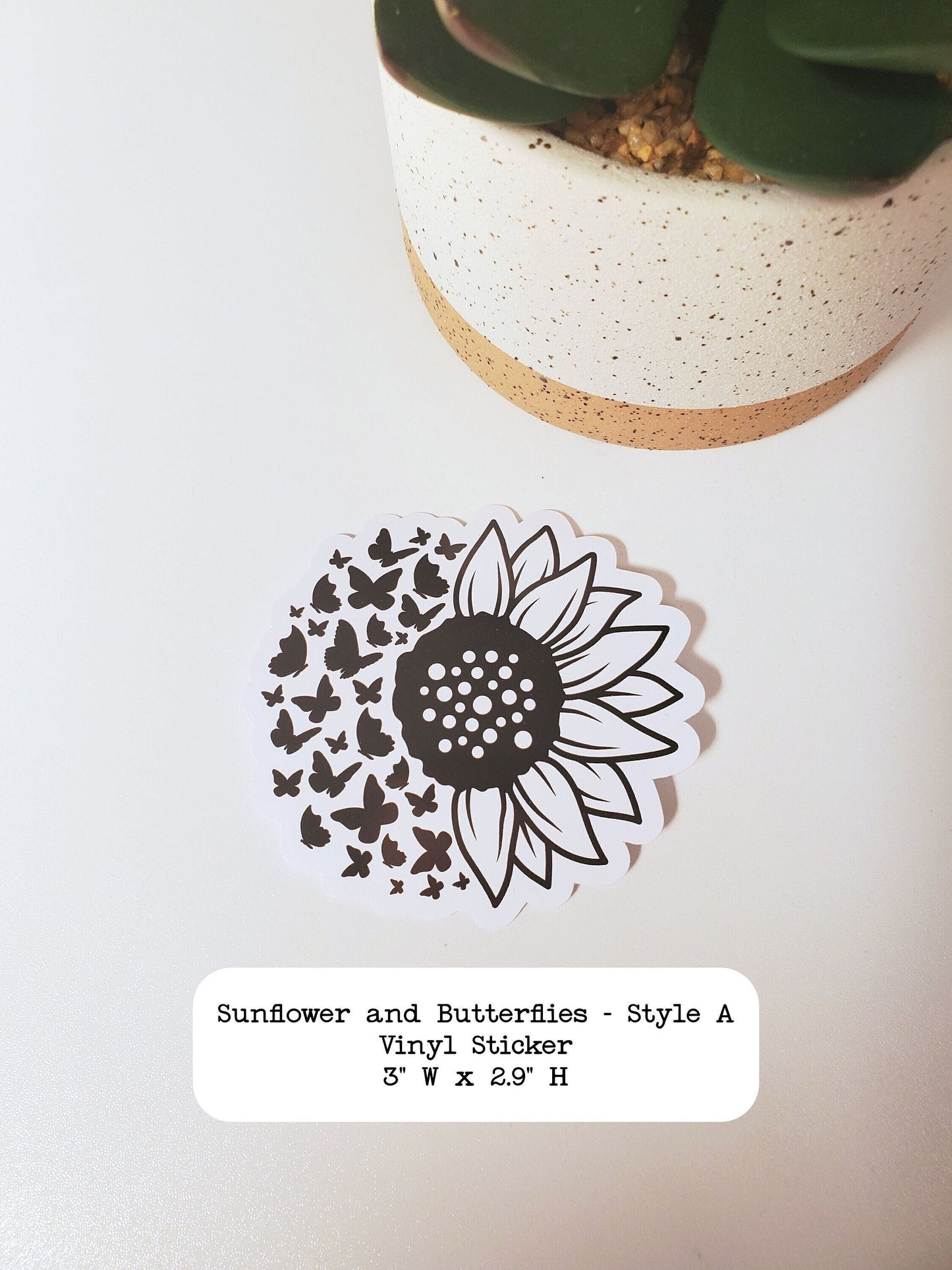 Sunflower and Butterflies Sticker - Style A