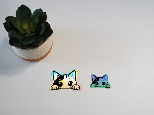 Cat Holographic Vinyl Sticker