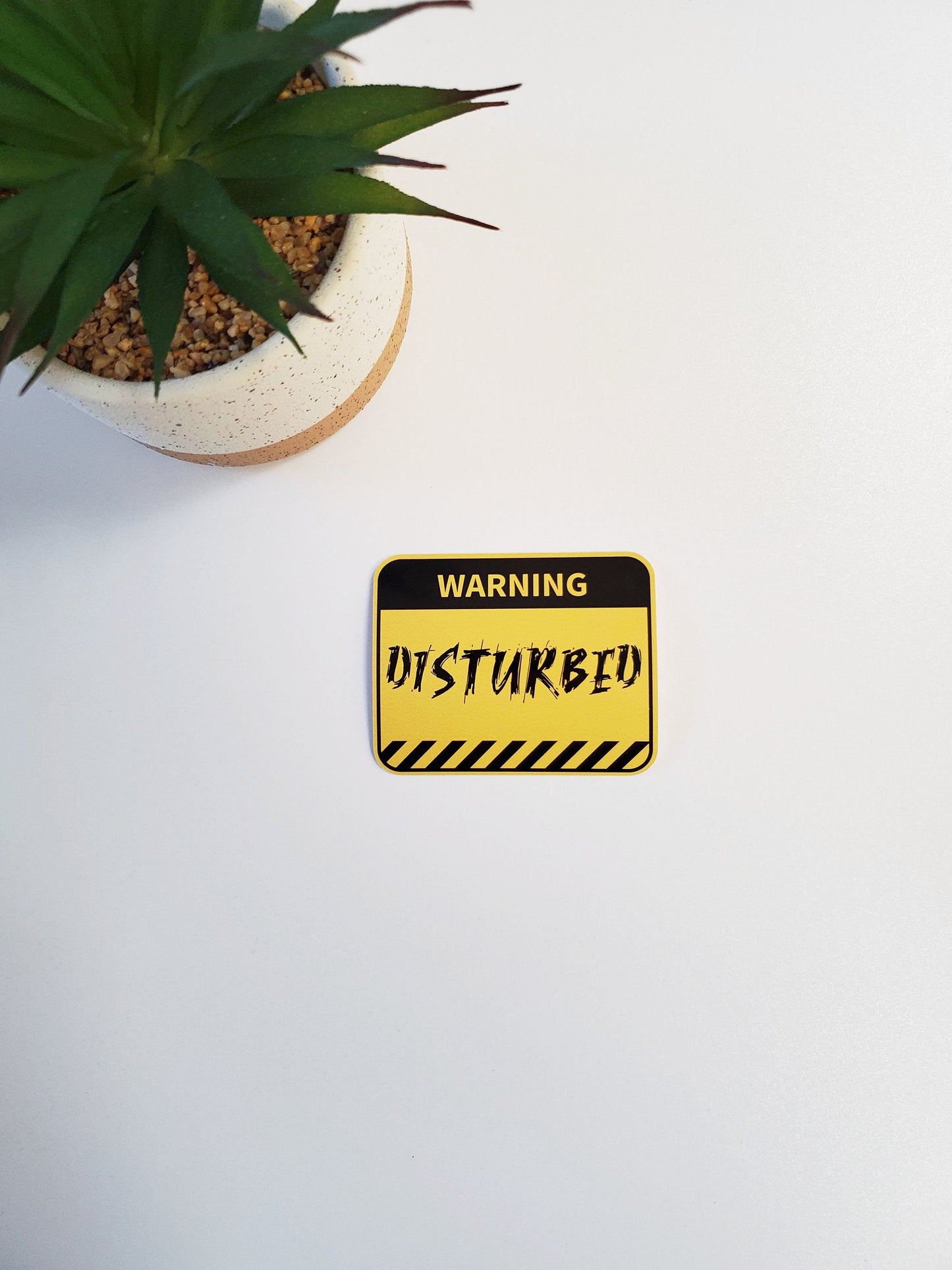 Warning Disturbed Vinyl Sticker
